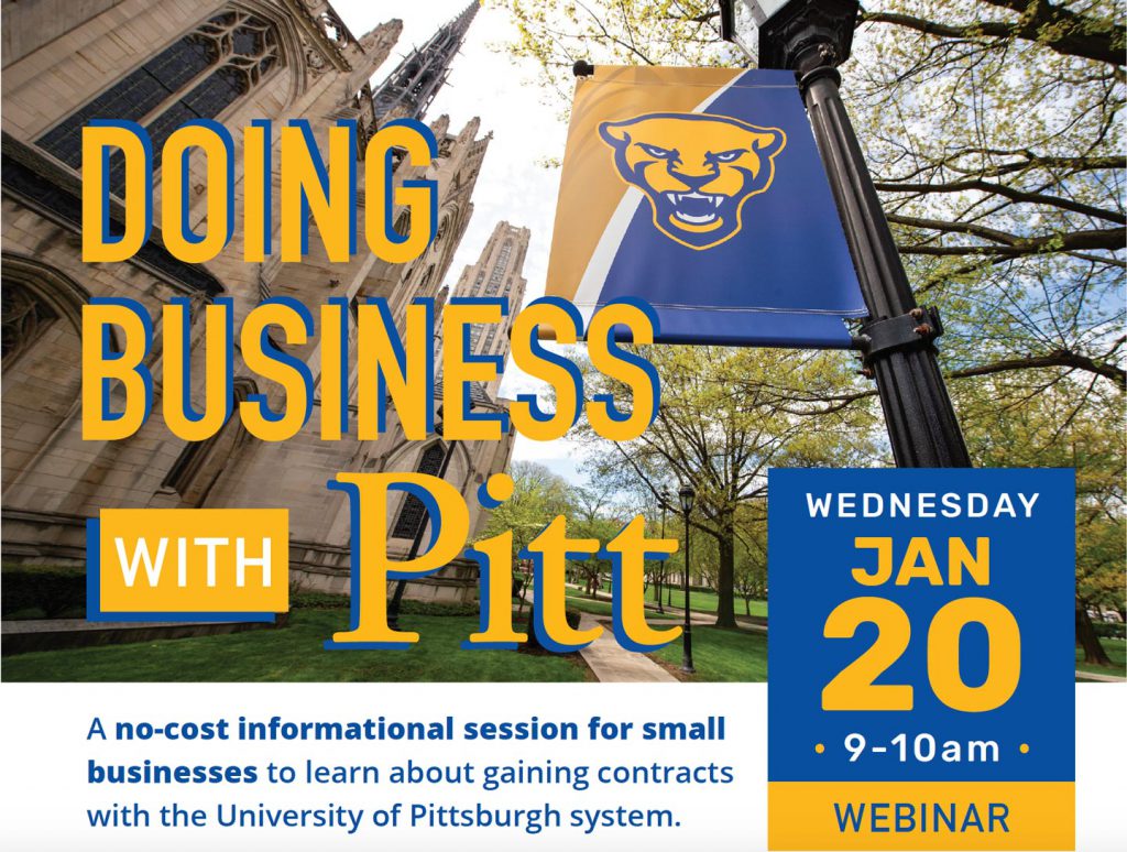 Doing Business With Pitt banner with Jan 20 date