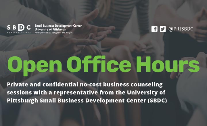 Open Office Hours with a Pitt SBDC consultant banner image