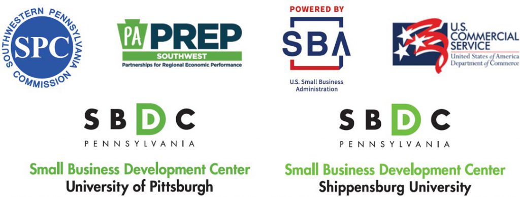 Go Global Sponsors include University of Pittsburgh SBDC, Shippensburg SBDC, PASBDC, U.S. Commercial Service in Pittsburgh, Southwestern PA Commission (PA-REN), U.S. SBA Export Financing
