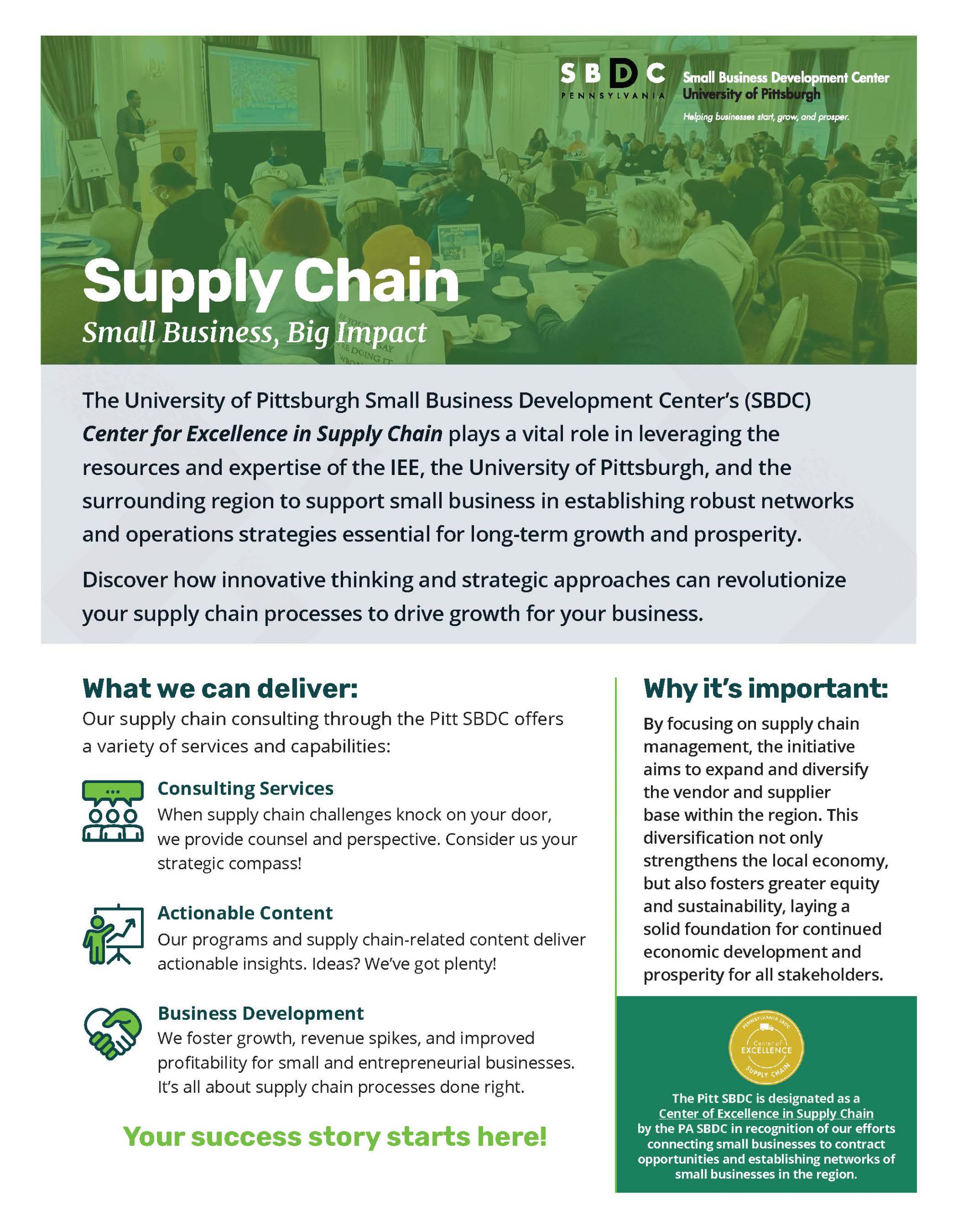 Pitt SBDC Supply Chain flyer