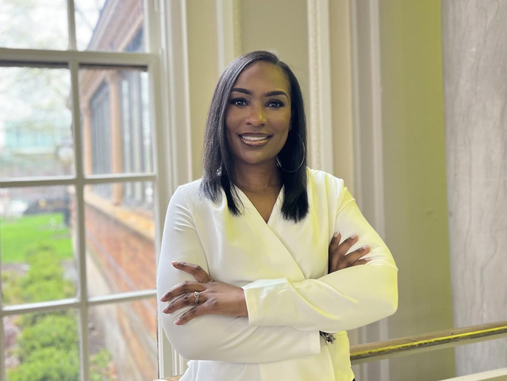 Sharise Nance posing for a photo in the William Pitt Union